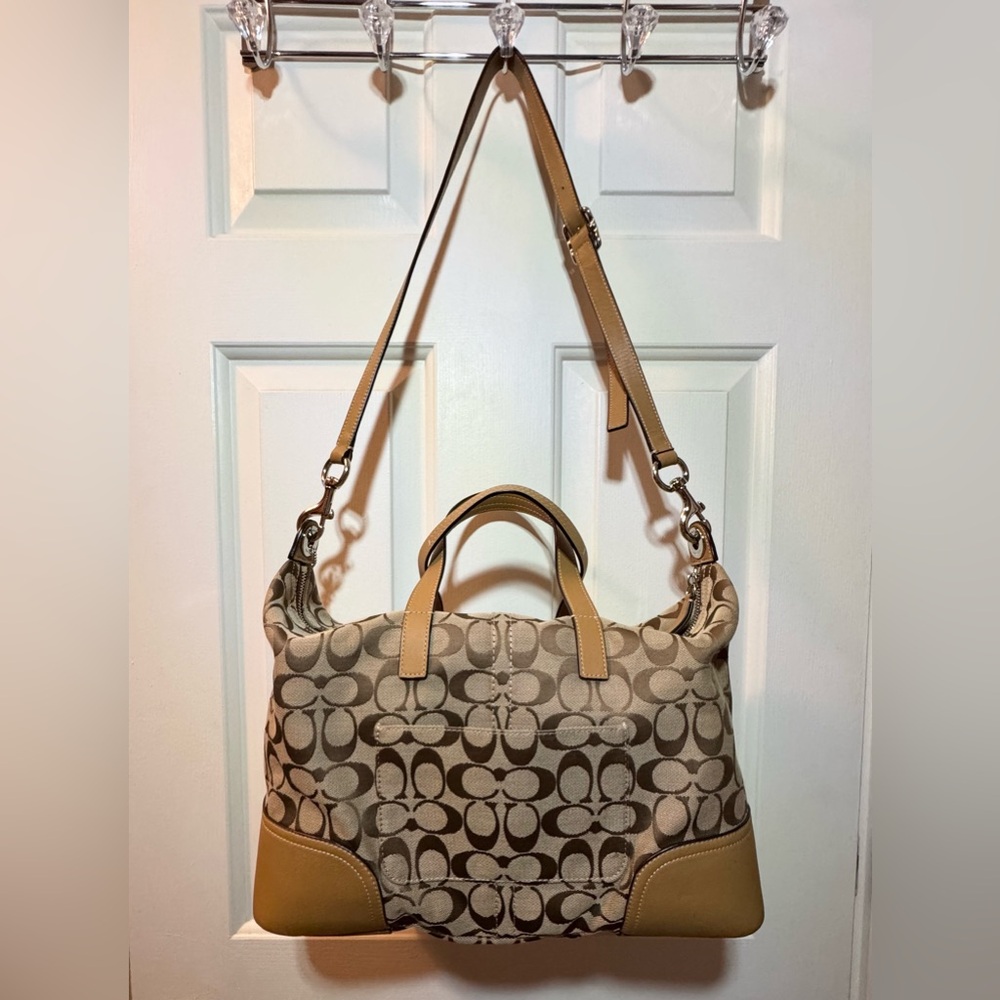 Coach Tan and Brown Shoulder Bag